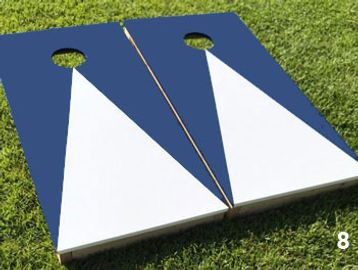 Navy and White Corn hole Boards