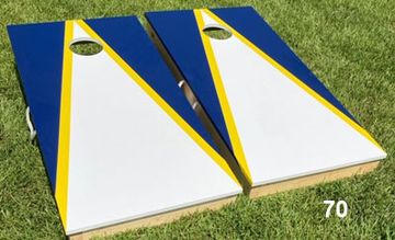 Navy and White Cornhole Boards