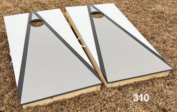 Grey and White Cornhole Boards