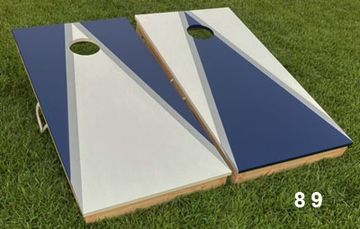 Navy and White Cornhole Boards