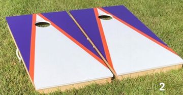 Purple and Orange Cornhole Boards