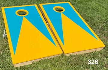 Yellow and Teal Cornhole Boards