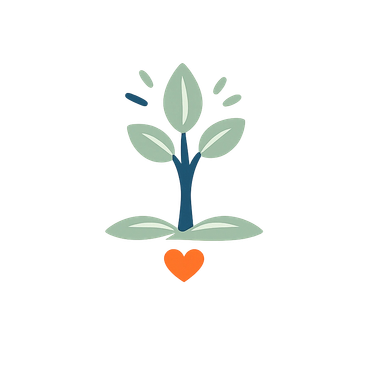 A small plant with a heart beneath it.