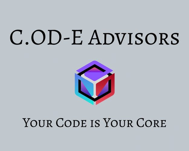 This is the logo and tag line for C.OD-E Advisors.
