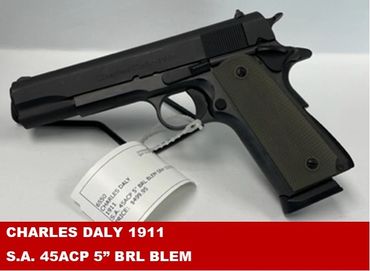 CHARLES DALY 1911
S.A. 45ACP 5” BRL BLEM