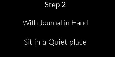 text explaining step 2 of ritual take journal, pen sit in quiet place