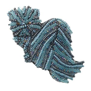 BLUE PERSIAN CAT beaded cat fancy pin brooch bead embroidery art jewelry gift idea beads beadwork