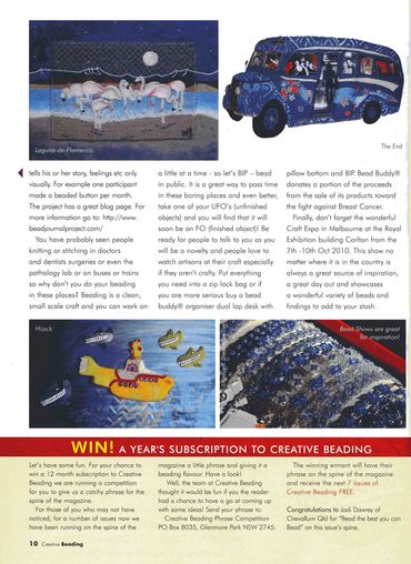 The Lone Beader Press Creative Beading Magazine Australia 2010 feature bead embroidery artist 