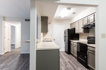 Remodeled kitchen to an apartment for rent in Crown Pointe apartments in Georgetown, Kentucky