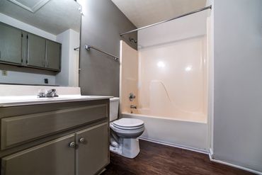 Bathroom to an apartment in Mount Washington Square apartments, Mt. Washington, Kentucky
