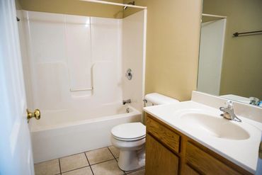 Bathroom at Cardinal Creek apartments in Elizabethtown, Kentucky