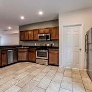 The kitchen in one unit at Highland Meadows in Shepherdsville, Kentucky