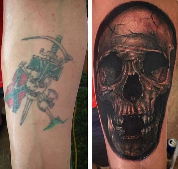 Skull Coverup tattoo