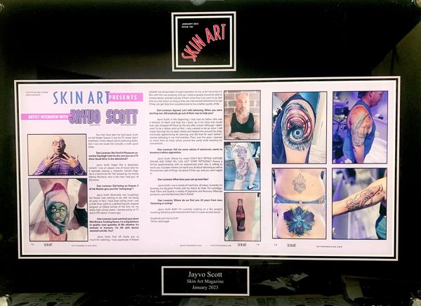 Jayvo Scotts magazine feature in Skin Art magazine 