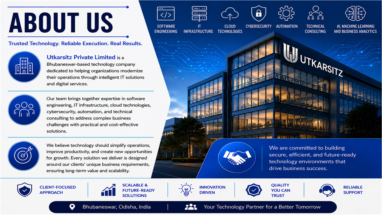 Utkarsitz is a Bhubaneswar technology-driven company committed to helping organizations leverage mod