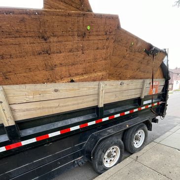 Our dump trailer full on junk at the end of the day in Chicago Heights