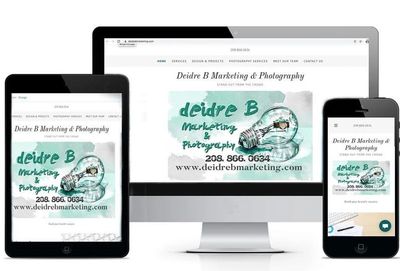 Mac desktop apple ipad iphone with website examples for Deidre B Marketing & Photography