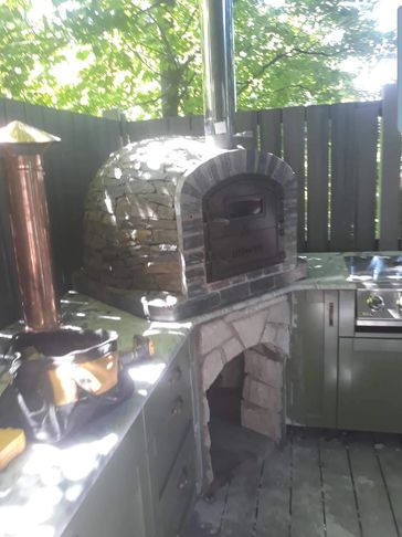 Outdoor pizza oven out door kitchen