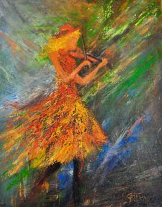 "THE VIOLINIST
ACRYLIC ON CANVAS
22"x 30"
