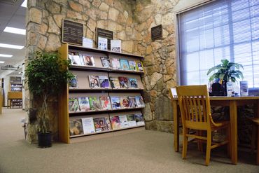 Photo of our periodical section.