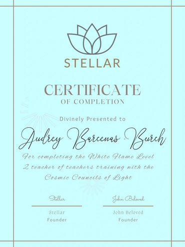 Certificate of completion from Stellar awarded to Audrey Barcenas-Burch.