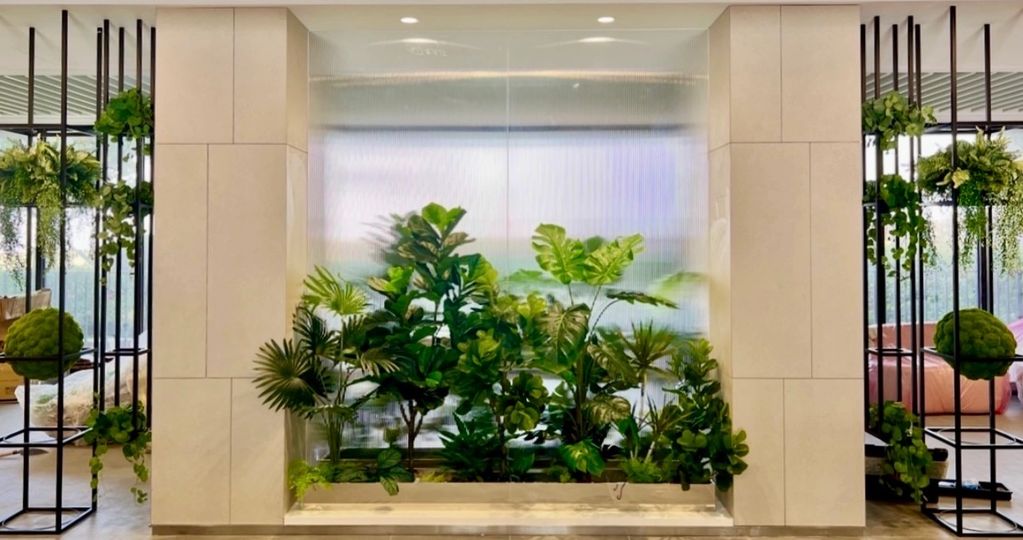 新北建案室內仿真人造造景|造景設計與專業施工|花草苑YC-Flower