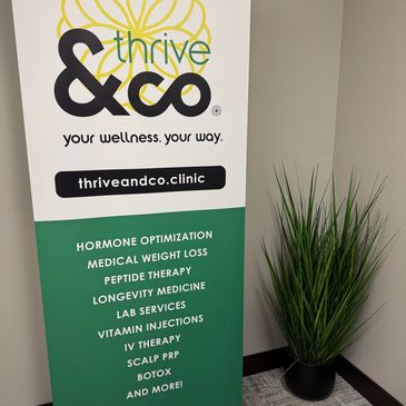 A banner showcasing Thrive & Co. services.