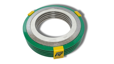 Green and silver mechanical component with AF Energy branding.