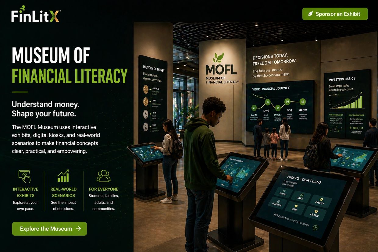 Visitors engage with interactive exhibits at the Museum of Financial Literacy.