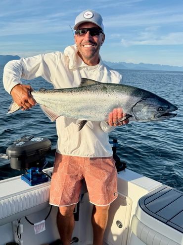 Greg with a nice chinook fishing in Nanaimo