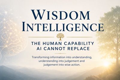 Inspirational message about wisdom and intelligence beyond AI capabilities.