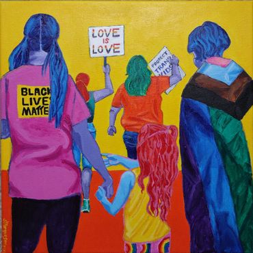 The Good Fight, 12x12, Acrylic on Canvas, SOLD