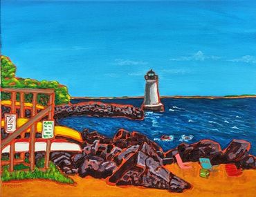 Winter Island of Salem, 11x14, Acrylic on Canvas