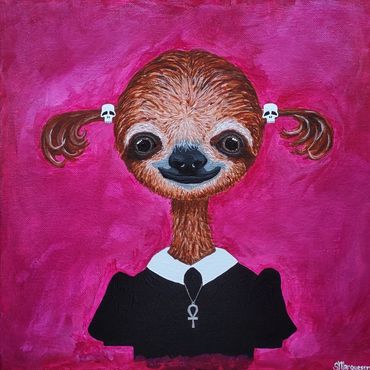 Goth Sloth with Pigtails