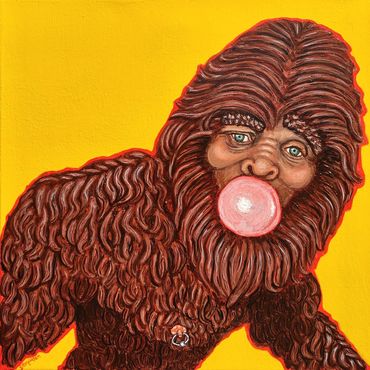 Big Foot Blowing a Bubble