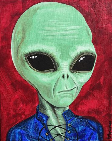 "Wild and Crazy Guy" - Alien with a blue shirt