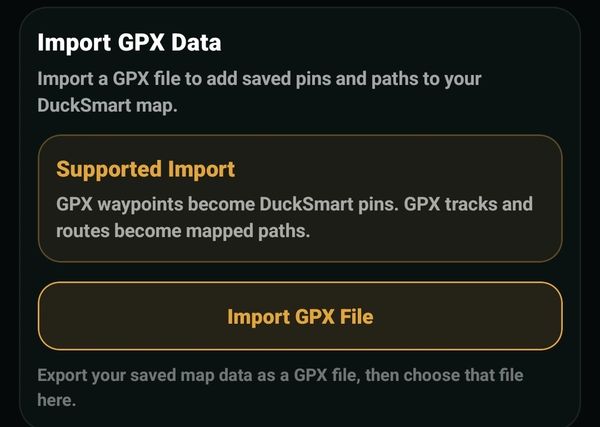Bring your hunting spots with you. DuckSmart makes it easy to import your existing onX pins so you c