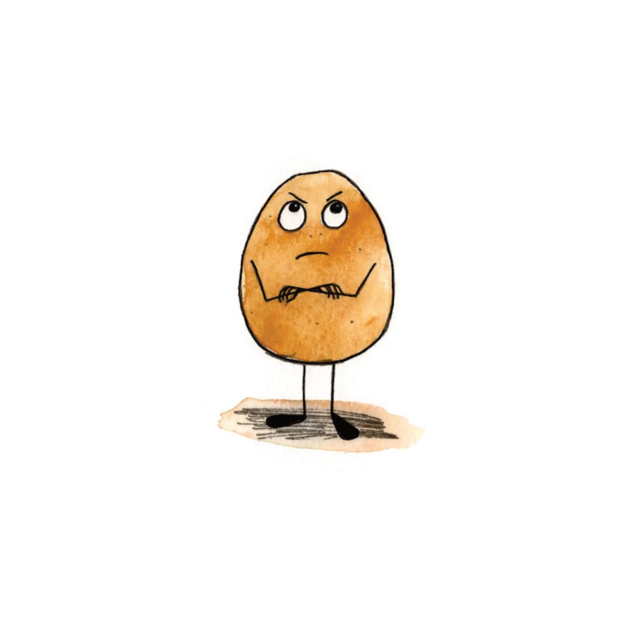 Marcus the pet potato looking grumpy
New book release Emily and the Pet Potato