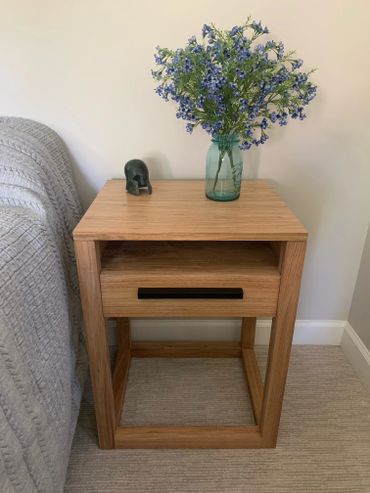 Elegant nightstand built from exotic canary wood