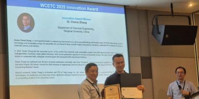 Award ceremony for WCETC 2025 Innovation Award winner.