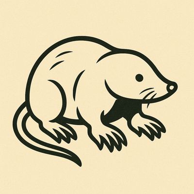 Line Drawing of mole in light yellow Circle