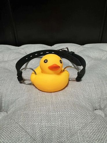 Rubber Duckie Ball Gag that MiLady Kay gifted Master Nick