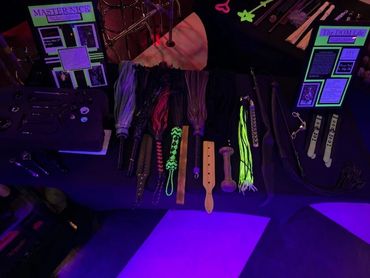 Master Nick's table full of implements.