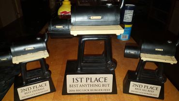 1st and 2nd place awards at Burger Fest