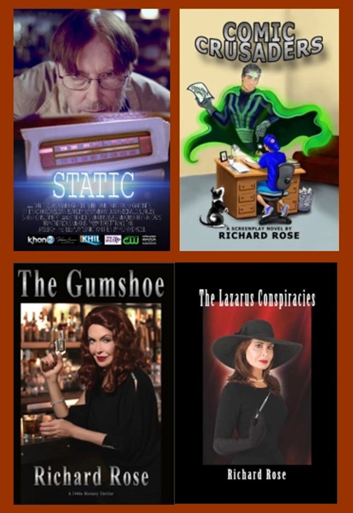 richard rose, author, gumshoe, lazarus, conspiracies, books, comic, crusaders, crime, mystery, drama