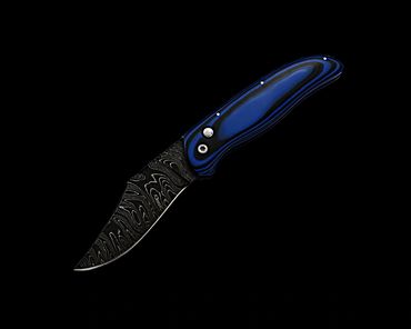 Timber Rattler automatice with Damascus blade by Robert Champion