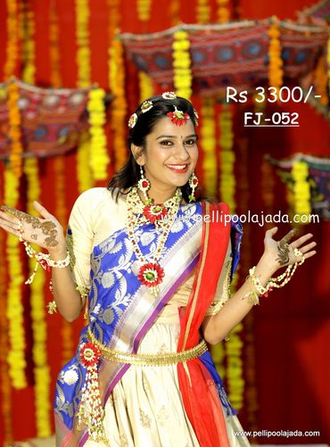 Pellipoolajada_FlowerJewelry_Chennai: Best flower jewellery affordable flower jewelry haldi jewelry