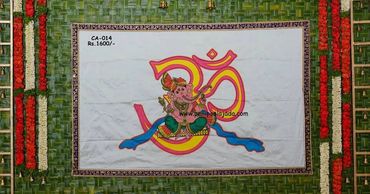 Pellipoolajada_Addutera_Vijayawada: Cloth addutera with Lord ganesh painting