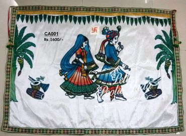 Pellipoolajada_Addutera_Chennai:Cloth addutera with kalamkari painting