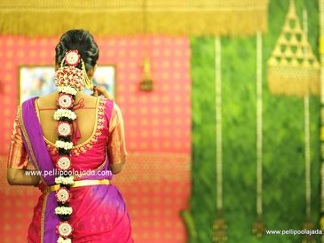 Jasmine and Rose petal designer pellipoolajada for Vijayawada bride